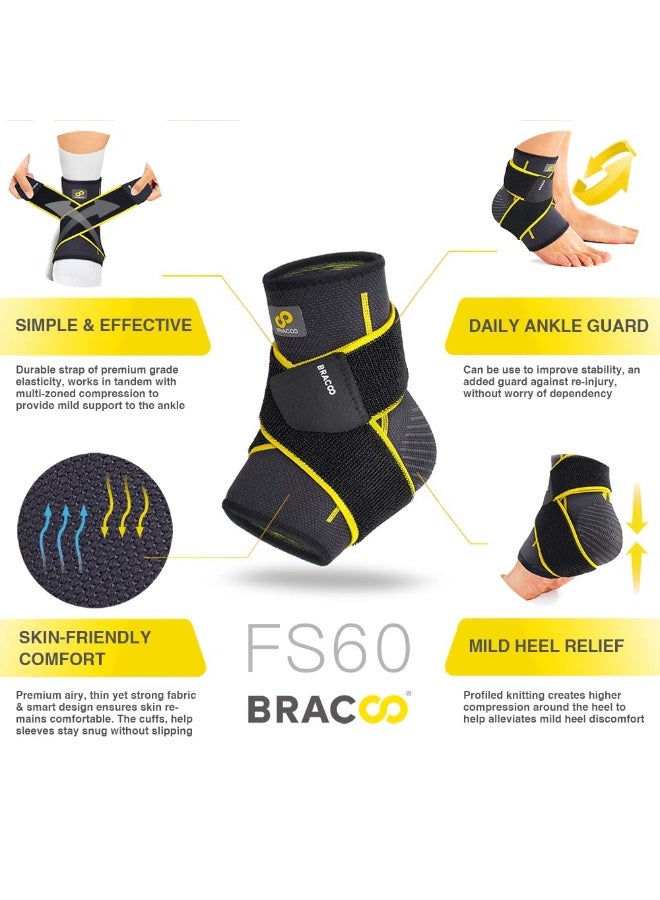 BRACOO Ankle Airy Sleeve, Adjustable Compression Ankle Support Men & Women, Ankle Brace for Sprain, Pain Relief, Injury Recovery, FS60, 1 Pair (L/XL) - Image 2